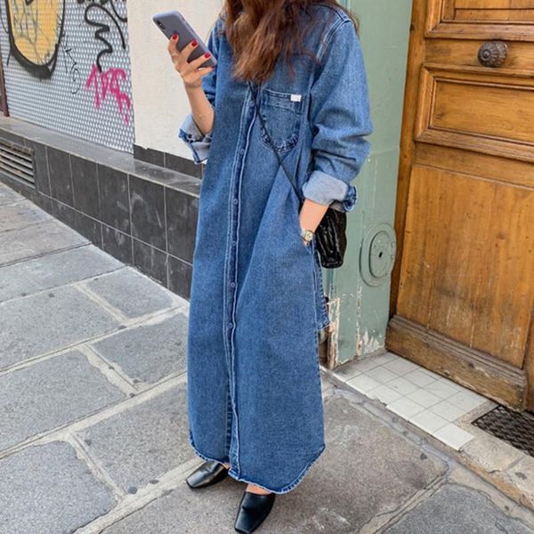 women's trench coats 2021 vintage spring autumn korean chic retro lapel single-breasted loose belt casual long denim coat women overcoa, Tan;black
women's trench coats 2021 vintage spring autumn korean chic retro lapel single-breasted loose belt casual long denim coat women overcoa, Tan;black
