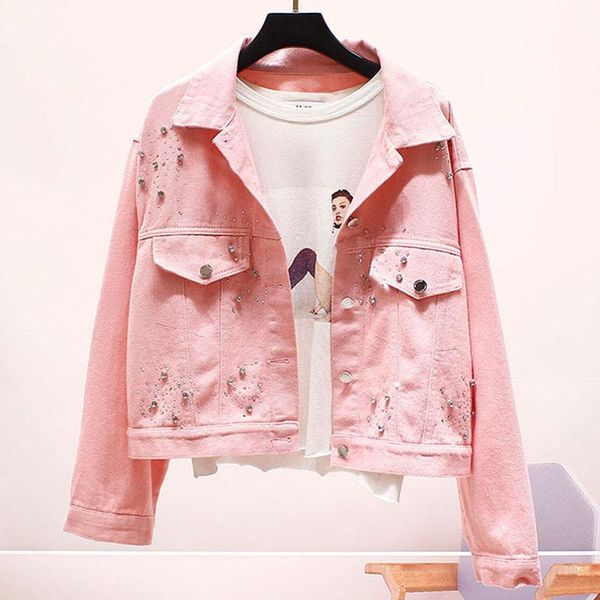 women's jackets 2021 spring women short jean coat chic beading diamonds harajuku candy colors denim jacket chaquetas mujer korean femal, Black;brown
women's jackets 2021 spring women short jean coat chic beading diamonds harajuku candy colors denim jacket chaquetas mujer korean femal, Black;brown