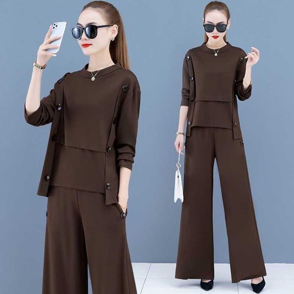 spring women two piece sets o neck office lady solid elegant blouse+ wide leg pants sets 210531, White
spring women two piece sets o neck office lady solid elegant blouse+ wide leg pants sets 210531, White