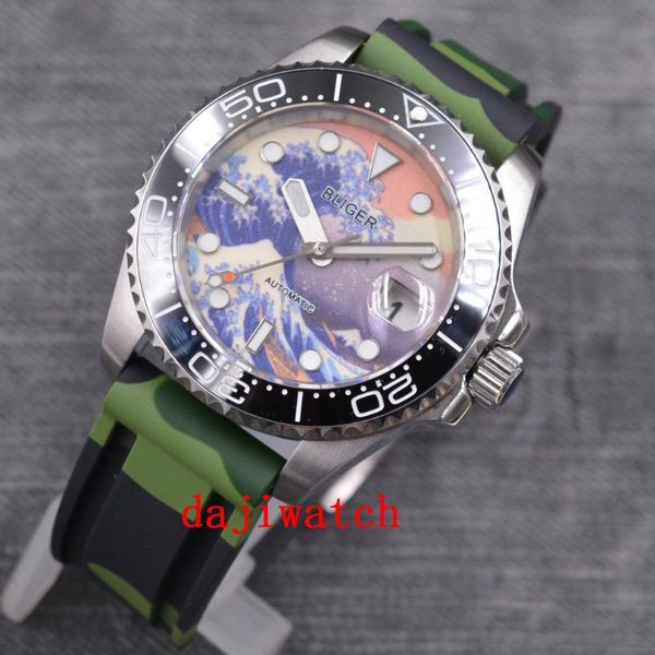 wristwatches 40mm kanagawa wave dial men's watch sapphire 100m waterproof nh35 automatic movement all green luminous rubber bracelet, Slivery;brown
wristwatches 40mm kanagawa wave dial men's watch sapphire 100m waterproof nh35 automatic movement all green luminous rubber bracelet, Slivery;brown