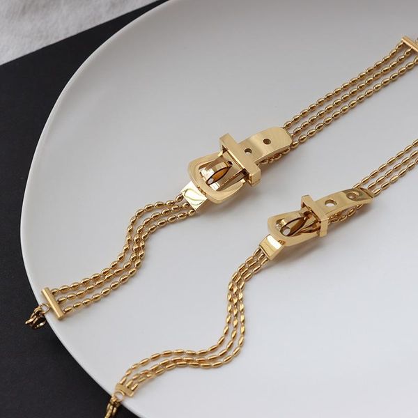 link, chain minimalist belt buckle design stainless steel does not fade bracelet for female bohemian decoration accessories jewelry, Black
link, chain minimalist belt buckle design stainless steel does not fade bracelet for female bohemian decoration accessories jewelry, Black