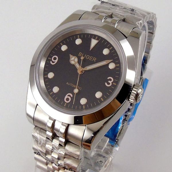 wristwatches bliger 36mm/39mm black polished case luminous nh35 miyota 8215 pt5000 automatic men watches sapphire glass jubilee strap, Slivery;brown
wristwatches bliger 36mm/39mm black polished case luminous nh35 miyota 8215 pt5000 automatic men watches sapphire glass jubilee strap, Slivery;brown