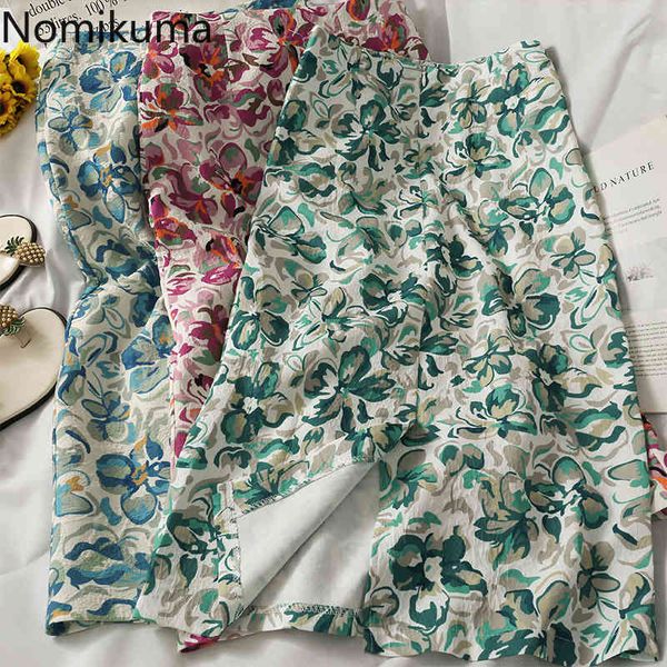 nomikuma flower printed vintage skirts split design high waist skirt women summer casual retro fashion trend faldas mujer 210514, Black
nomikuma flower printed vintage skirts split design high waist skirt women summer casual retro fashion trend faldas mujer 210514, Black