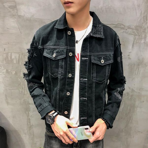men's jackets mens and coats autumn denim jacket men turn down collar simple loose lovers long sleeve hole, Black;brown
men's jackets mens and coats autumn denim jacket men turn down collar simple loose lovers long sleeve hole, Black;brown