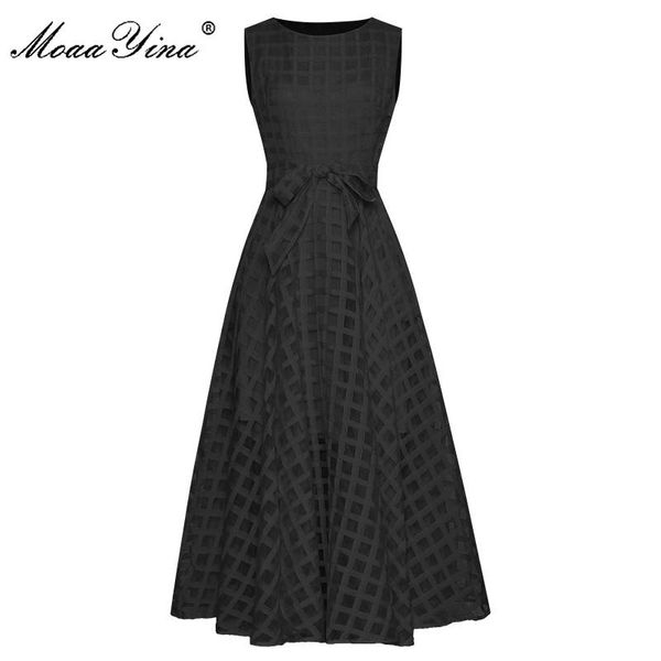 casual dresses moaayina fashion designer female dress summer women's sleeveless lace up party plaid elegant ball gown, Black;gray
casual dresses moaayina fashion designer female dress summer women's sleeveless lace up party plaid elegant ball gown, Black;gray