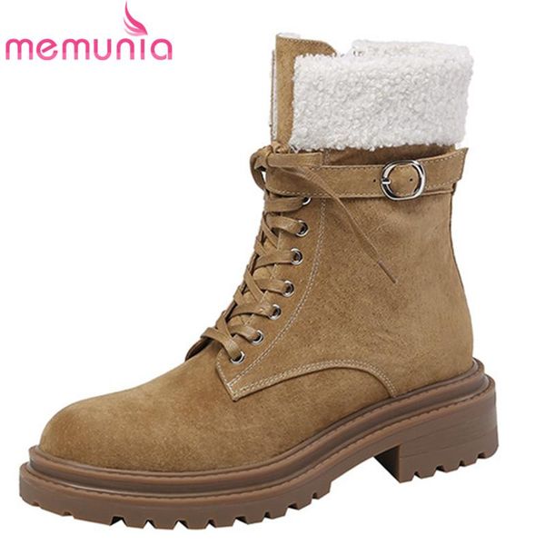 boots memunia 2021 est suede leather ankle women fashion casual shoes lace up buckle autumn winter motorcycle woman, Black
boots memunia 2021 est suede leather ankle women fashion casual shoes lace up buckle autumn winter motorcycle woman, Black
