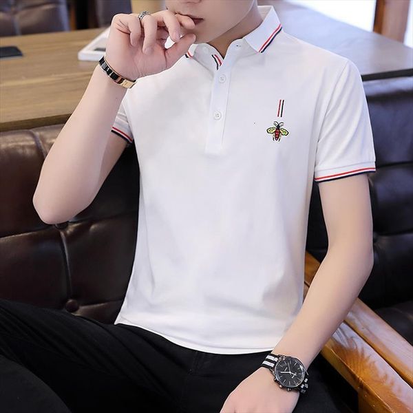 fashion bee embroidery shirts mens polos business lapel white tee blouse clothing summer short sleeve shirt, White;black
fashion bee embroidery shirts mens polos business lapel white tee blouse clothing summer short sleeve shirt, White;black