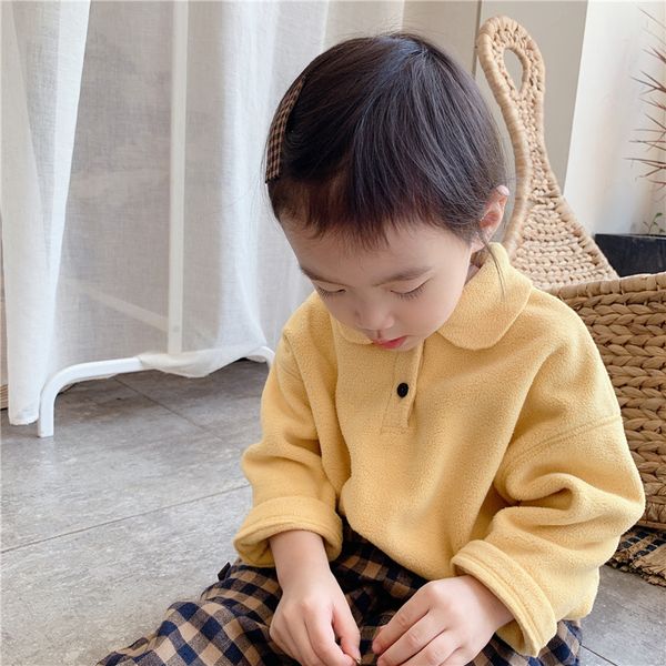 autumn winter soft fleece doll collar long sleeve shirts korean style girls warm loose 210508, White;black
autumn winter soft fleece doll collar long sleeve shirts korean style girls warm loose 210508, White;black