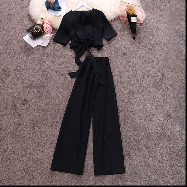 short style chiffon cardigans pants womens tracksuits set v neck solid shirts wide leg pant suits for woman, Gray
short style chiffon cardigans pants womens tracksuits set v neck solid shirts wide leg pant suits for woman, Gray
