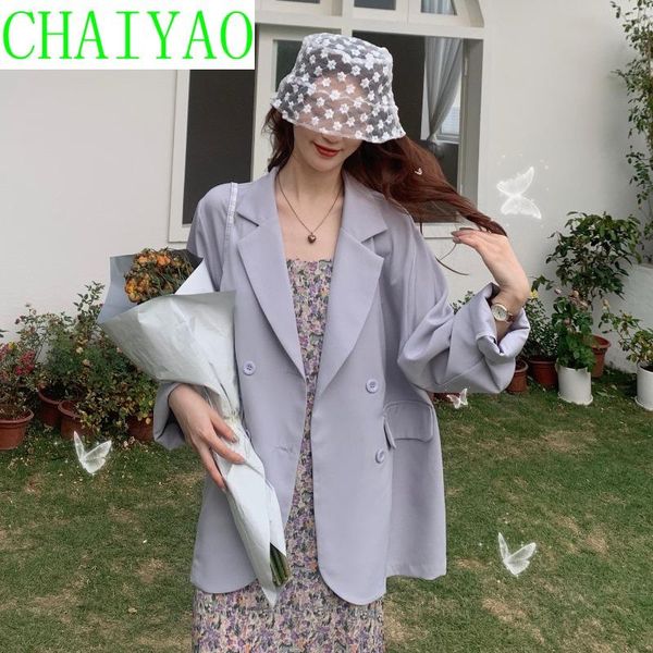 small purple suit jacket women's early spring autumn 2021 loose thin suits & blazers, White;black
small purple suit jacket women's early spring autumn 2021 loose thin suits & blazers, White;black