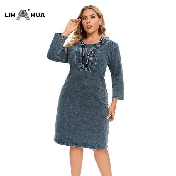 casual dresses lih hua women's plus size denim dress elasticity knitted slim fit shoulder pads midi, Black;gray
casual dresses lih hua women's plus size denim dress elasticity knitted slim fit shoulder pads midi, Black;gray