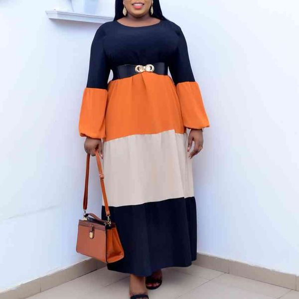women loose dress patchwork o neck long sleeves spring african fashion plus size ladies female gowns oversized vestidos 210416, Black;gray
women loose dress patchwork o neck long sleeves spring african fashion plus size ladies female gowns oversized vestidos 210416, Black;gray