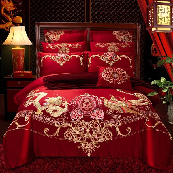 bedding sets luxury gold loong phoenix embroidery wedding set red 100% cotton duvet cover bed sheet/linen pillowcases bedspread
bedding sets luxury gold loong phoenix embroidery wedding set red 100% cotton duvet cover bed sheet/linen pillowcases bedspread
