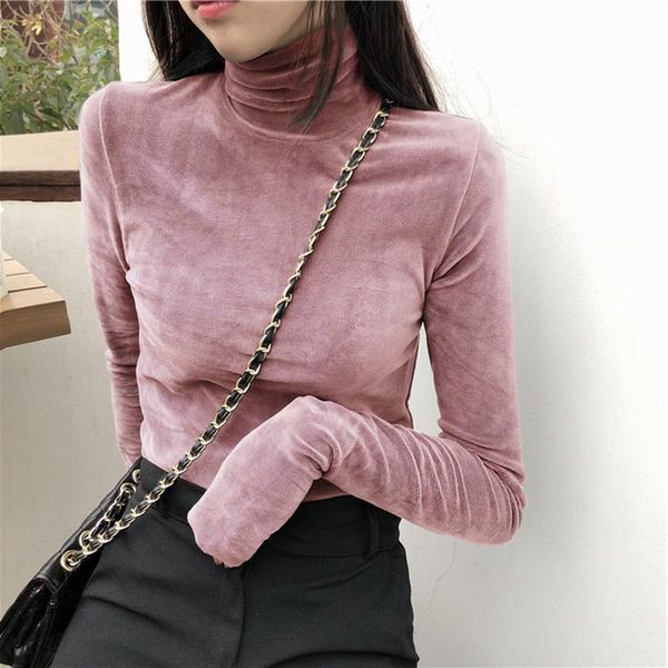 women's t-shirt woman tshirts autumn and winter high collar tight upper clothes long sleeves women mujer camisetas, White
women's t-shirt woman tshirts autumn and winter high collar tight upper clothes long sleeves women mujer camisetas, White