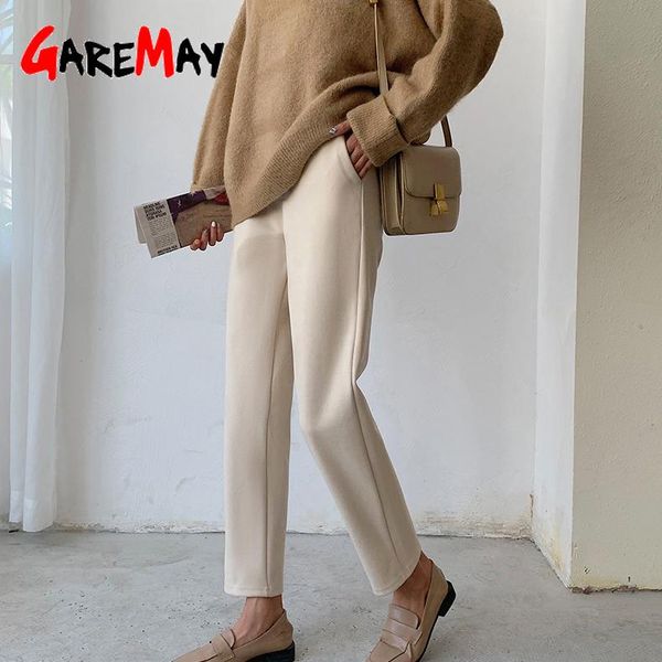 winter warm trousers suits for women work office pants high waist loose vintage female thick woolen harem women's & capris, Black;white
winter warm trousers suits for women work office pants high waist loose vintage female thick woolen harem women's & capris, Black;white