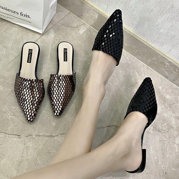 sequin fabric mules women slides outdoor sandals and shoes for ladies zapatillas mujer casa pointed toe beach sapato feminino 39, Black
sequin fabric mules women slides outdoor sandals and shoes for ladies zapatillas mujer casa pointed toe beach sapato feminino 39, Black