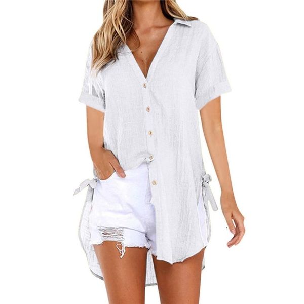 women's blouses & shirts women summer loose button short sleeve v neck cotton ladies casual shirt brief blouse fashion drop #4r02 madx, White
women's blouses & shirts women summer loose button short sleeve v neck cotton ladies casual shirt brief blouse fashion drop #4r02 madx, White