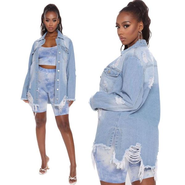 ripped jeans coat women turn down collar buttons casual denim outerwear jacket women's jackets, Black;brown
ripped jeans coat women turn down collar buttons casual denim outerwear jacket women's jackets, Black;brown