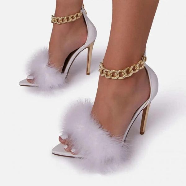 sandals 2021 sweet fashion women's shoes fluffy chain stilettos pointed wedding dress ankle buckle metal, Black
sandals 2021 sweet fashion women's shoes fluffy chain stilettos pointed wedding dress ankle buckle metal, Black