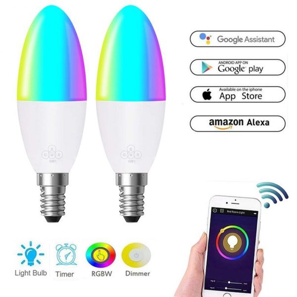 bulbs e14/e26/e27/b22 smart wifi led bulb 6w rgb dimmable light work with alexa google home assistant no hub required
bulbs e14/e26/e27/b22 smart wifi led bulb 6w rgb dimmable light work with alexa google home assistant no hub required