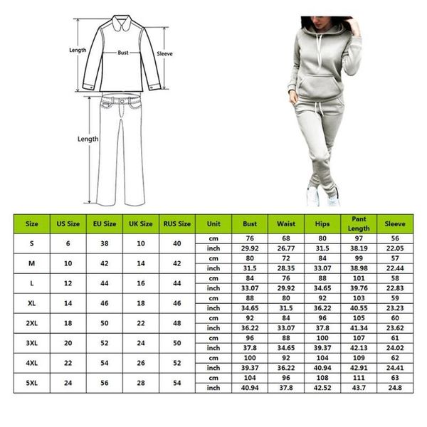 women's tracksuits casual tracksuit women hoodie sweatshirt and drawstring pants clothes set warm autumn female 2 piece plus size pnp1, Gray
women's tracksuits casual tracksuit women hoodie sweatshirt and drawstring pants clothes set warm autumn female 2 piece plus size pnp1, Gray