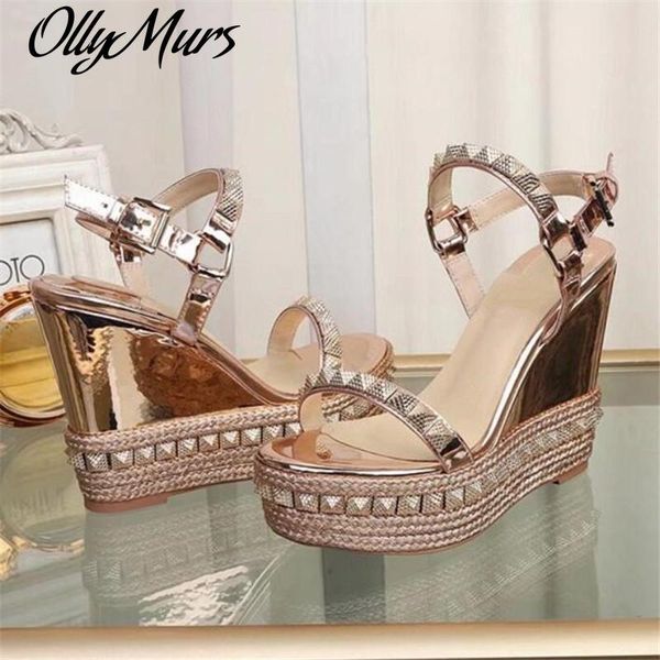 dress shoes ollymurs rose gold high heels fashion designer red bottom women wedge heel platform brand gladiator sandals studs rivet, Black
dress shoes ollymurs rose gold high heels fashion designer red bottom women wedge heel platform brand gladiator sandals studs rivet, Black