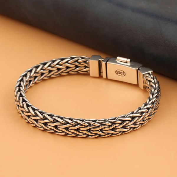 hand-woven hemp rope bracelet men domineering retro silver chain simple personality jewelry accessories, Golden;silver
hand-woven hemp rope bracelet men domineering retro silver chain simple personality jewelry accessories, Golden;silver