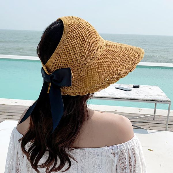 wide brim hats summer empty straw hat women's holiday sun bow big edge beach cap, Blue;gray
wide brim hats summer empty straw hat women's holiday sun bow big edge beach cap, Blue;gray