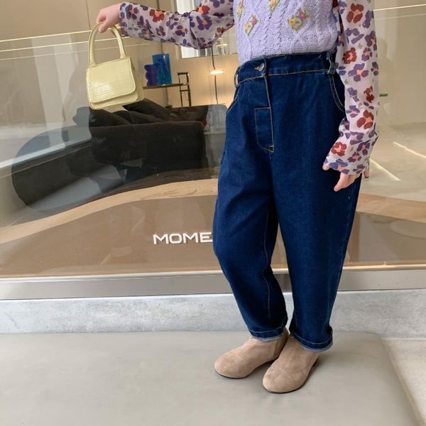 spring arrival cotton girl's trousers casual all-match loose jeans long pants for baby children fashion, Blue
spring arrival cotton girl's trousers casual all-match loose jeans long pants for baby children fashion, Blue