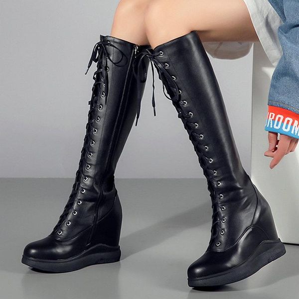 boots 2021 women lace up long fashion knee high ladies platform zip autumn winter height increasing shoes white black
boots 2021 women lace up long fashion knee high ladies platform zip autumn winter height increasing shoes white black