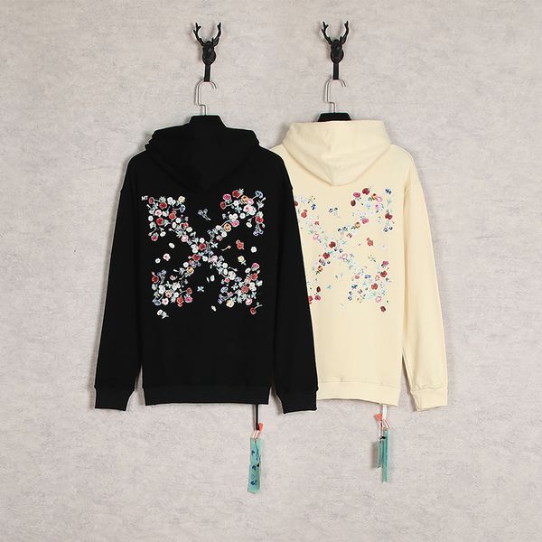 high 2021 autumn winter new version tide brand off style color flower arrow print men's and women's hooded pullover, Black
high 2021 autumn winter new version tide brand off style color flower arrow print men's and women's hooded pullover, Black