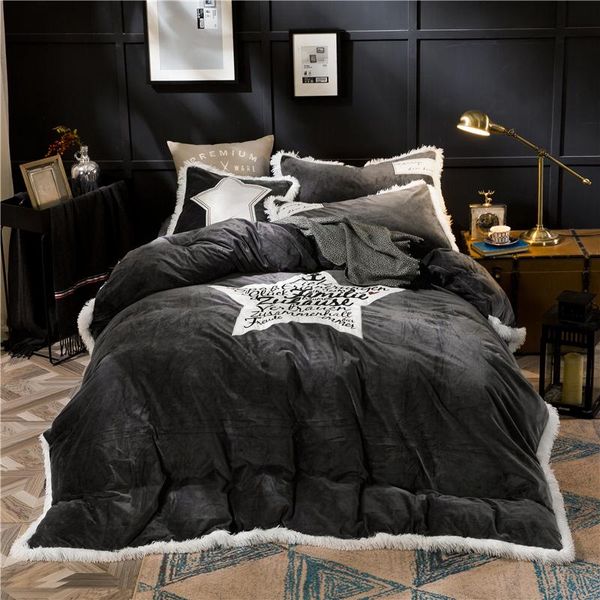 bedding sets crystal flannel pentagram set winter warm fleece edge applique embroidery 4pcs duvet cover bed sheet king size
bedding sets crystal flannel pentagram set winter warm fleece edge applique embroidery 4pcs duvet cover bed sheet king size