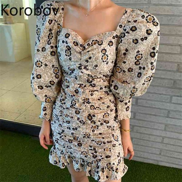 korobov korean chic vintage elegant women dress office lady puff sleeve square collar ruffles print dresses autumn new vestidos 210430, Black;gray
korobov korean chic vintage elegant women dress office lady puff sleeve square collar ruffles print dresses autumn new vestidos 210430, Black;gray