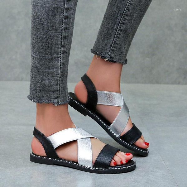 sandals women's shoes classic elastic band ladies flat women gold leather woman sewing rome open toe female summer 1 1rbp, Black
sandals women's shoes classic elastic band ladies flat women gold leather woman sewing rome open toe female summer 1 1rbp, Black