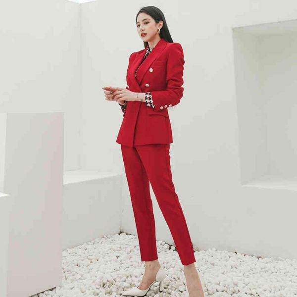 pants fashion office lady pant suits red 2 piece for women double breasted blazer & pencil pants korean business set autumn, White
pants fashion office lady pant suits red 2 piece for women double breasted blazer & pencil pants korean business set autumn, White