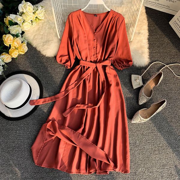 spring summer solid women's fashion bandge casual high waist v neck short sleeve temperament ladies dress 210520, Black;gray
spring summer solid women's fashion bandge casual high waist v neck short sleeve temperament ladies dress 210520, Black;gray