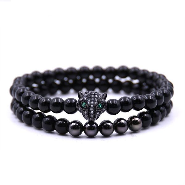 beaded, strands hyhoney 2pcs/set brand trendy leopard head charm bracelets men stone matte 6mm beads for women jewelry, Black
beaded, strands hyhoney 2pcs/set brand trendy leopard head charm bracelets men stone matte 6mm beads for women jewelry, Black