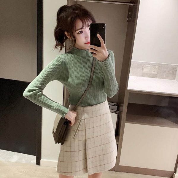 women's sweaters 2021 autumn winter turtleneck women knitted sweater korean woman pullover long sleeve sueter mujer pph2369, White;black
women's sweaters 2021 autumn winter turtleneck women knitted sweater korean woman pullover long sleeve sueter mujer pph2369, White;black