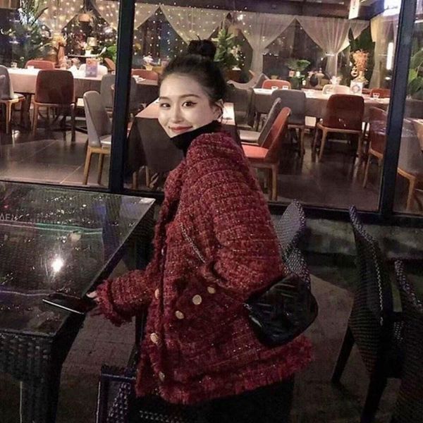 women's jackets style korean tweed jacket womens loose long sleeve o-neck single breasted fashion casual elegant outerwear 2022 autumn, Black;brown
women's jackets style korean tweed jacket womens loose long sleeve o-neck single breasted fashion casual elegant outerwear 2022 autumn, Black;brown