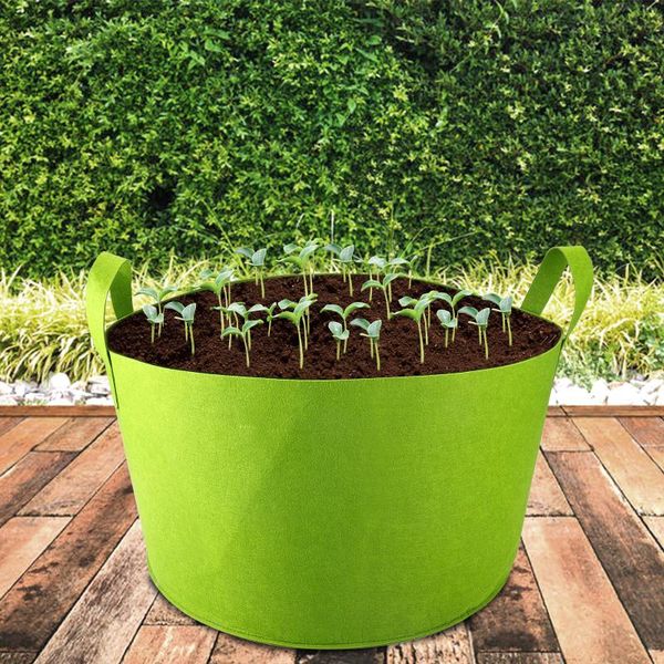 planting pots grow bags garden 15 gallon green black with handles portable non-woven repeated use root pouch planters &
planting pots grow bags garden 15 gallon green black with handles portable non-woven repeated use root pouch planters &