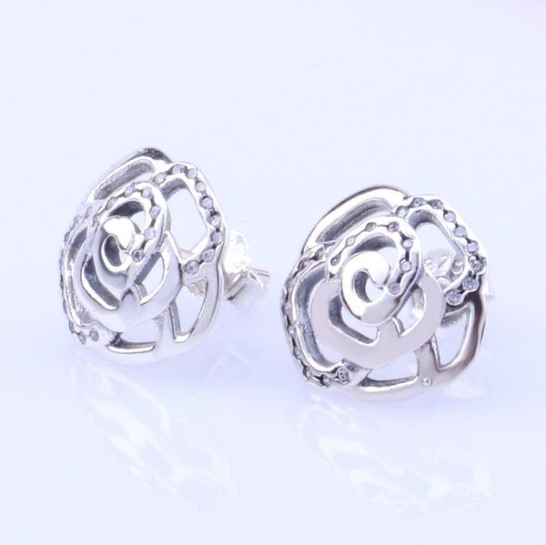 other original 925 sterling silver rose earrings creative flower cluster pan earring for women gift jewelry, Golden;silver
other original 925 sterling silver rose earrings creative flower cluster pan earring for women gift jewelry, Golden;silver