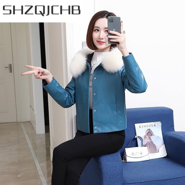 women's leather & faux jcgb 2021 100% genuine duck down jacket woman real fur hooded winter sheepskin coat female natural, Black
women's leather & faux jcgb 2021 100% genuine duck down jacket woman real fur hooded winter sheepskin coat female natural, Black