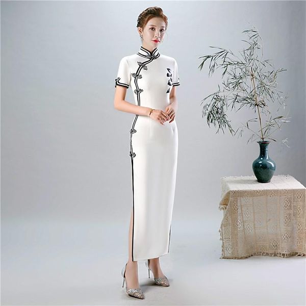 ethnic clothing print floral white bridal wedding qipao long chinese dresses mandarin collar slim cheongsams large size classic vestido, Red
ethnic clothing print floral white bridal wedding qipao long chinese dresses mandarin collar slim cheongsams large size classic vestido, Red