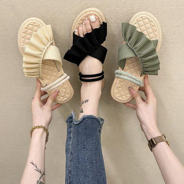 slippers 2021 flat heel ladies sandals lotus leaf women's shoes fashion sweet casual summer and women, Black
slippers 2021 flat heel ladies sandals lotus leaf women's shoes fashion sweet casual summer and women, Black