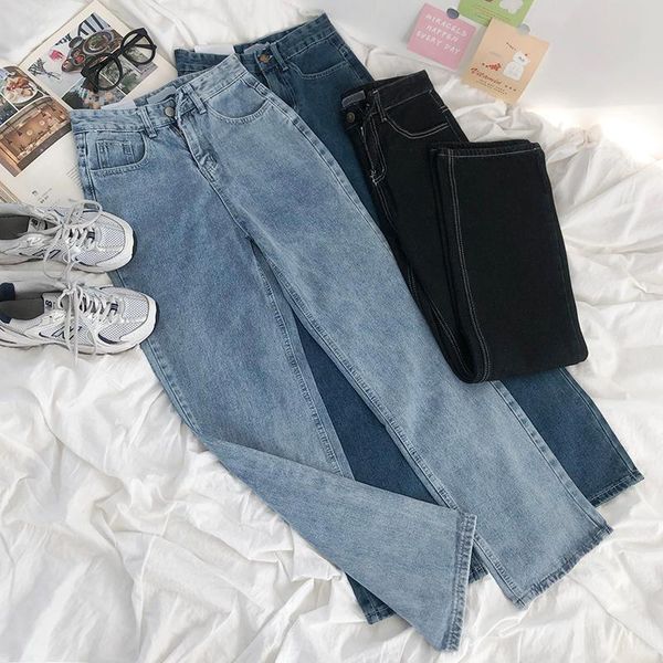 women's jeans high-waist straight baggy vintage casual black streetwear wide leg versatile mother denim pants summer, Blue
women's jeans high-waist straight baggy vintage casual black streetwear wide leg versatile mother denim pants summer, Blue