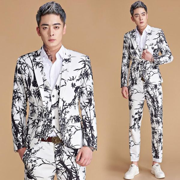 men's suits & blazers 2021 arrival slim singer men suit mens wedding bamboo printing formal dress groom stage dance 5xl, White;black
men's suits & blazers 2021 arrival slim singer men suit mens wedding bamboo printing formal dress groom stage dance 5xl, White;black