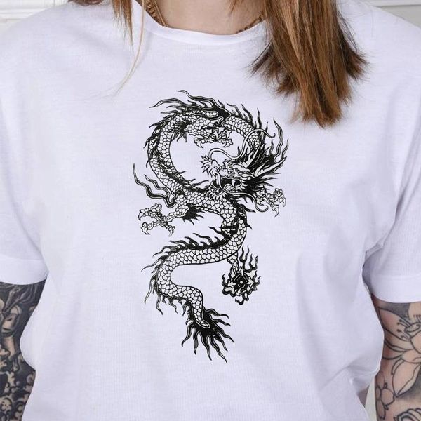 women's t-shirt chinese style black dragon graphic tee punk tumblr ulzzang cool grunge women harajuku hipster funny, White 
women's t-shirt chinese style black dragon graphic tee punk tumblr ulzzang cool grunge women harajuku hipster funny, White