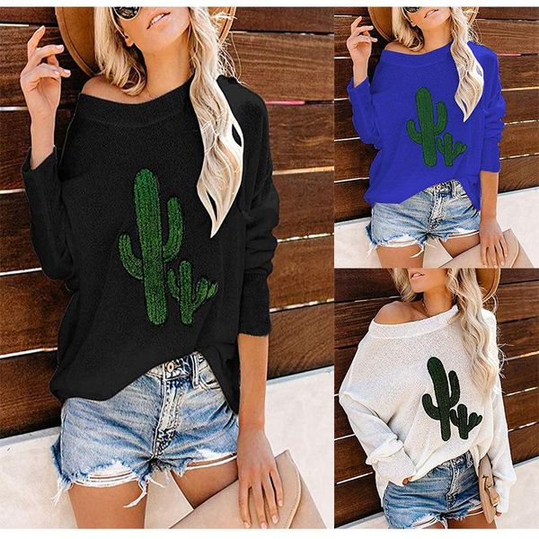 women's sweaters 2021 autumn fashion cactus print sweater women streetwear o-neck long sleeve pullovers loose knitted, White;black
women's sweaters 2021 autumn fashion cactus print sweater women streetwear o-neck long sleeve pullovers loose knitted, White;black