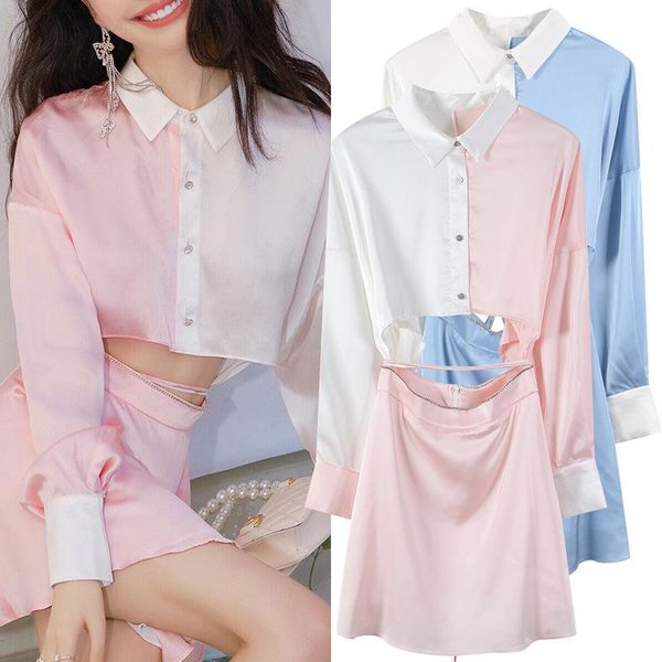 casual dresses 2021 summer shirt for women satin dress a-line mini hole diamonds beading lace up party club robes vestidos fashion, Black;gray
casual dresses 2021 summer shirt for women satin dress a-line mini hole diamonds beading lace up party club robes vestidos fashion, Black;gray