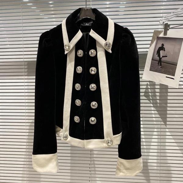 women's jackets 2021 autumn fashion runway coat women design black white double breasted office lady short, Black;brown
women's jackets 2021 autumn fashion runway coat women design black white double breasted office lady short, Black;brown